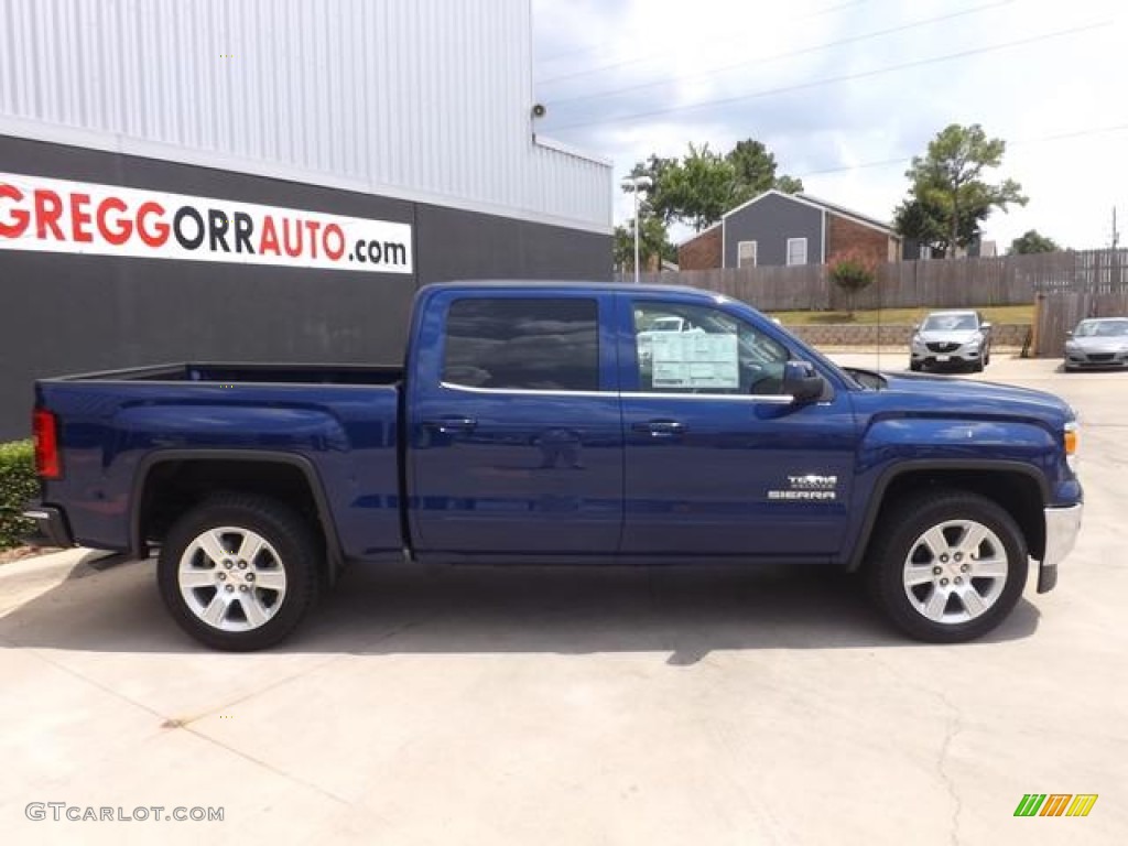 2014 Sierra 1500 SLE Crew Cab - Cobalt Blue Metallic / Jet Black photo #5