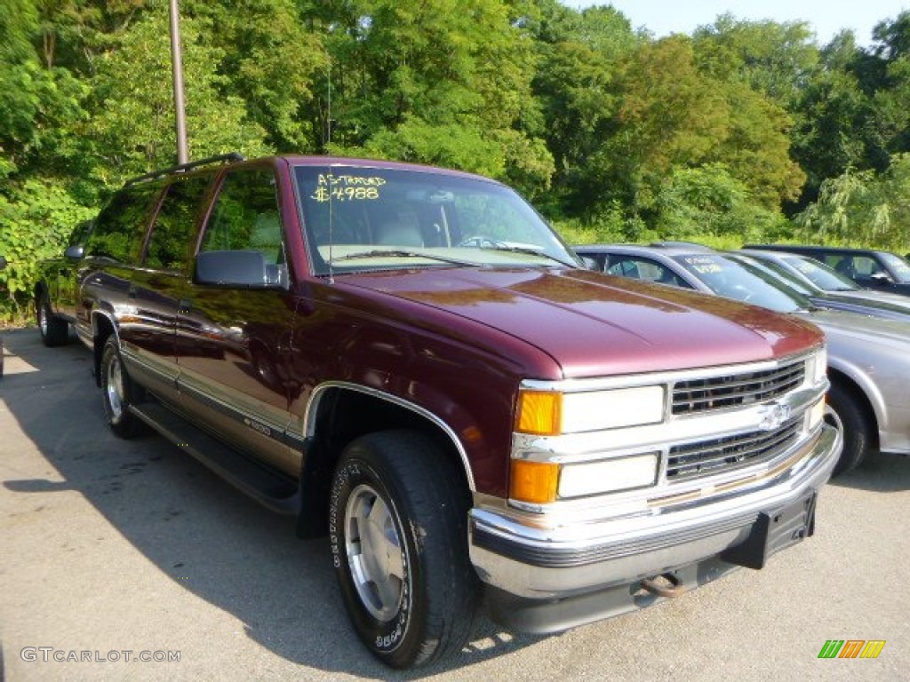 1999 Suburban K1500 LT 4x4 - Dark Carmine Red Metallic / Neutral photo #1