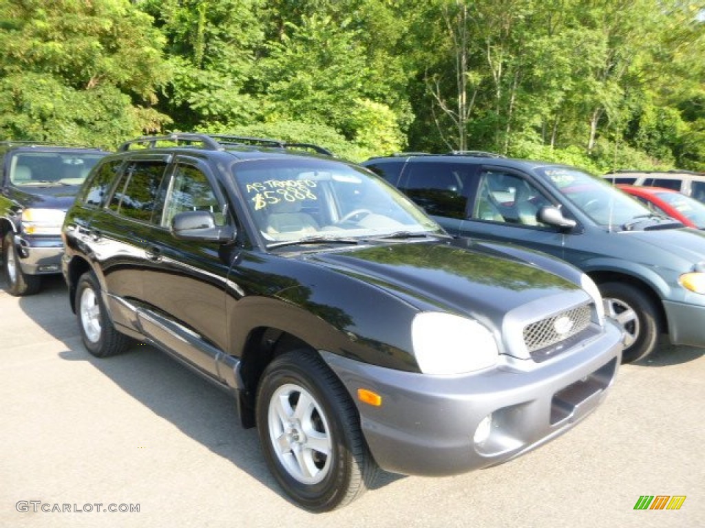 2004 Santa Fe GLS 4WD - Black Obsidian / Beige photo #1