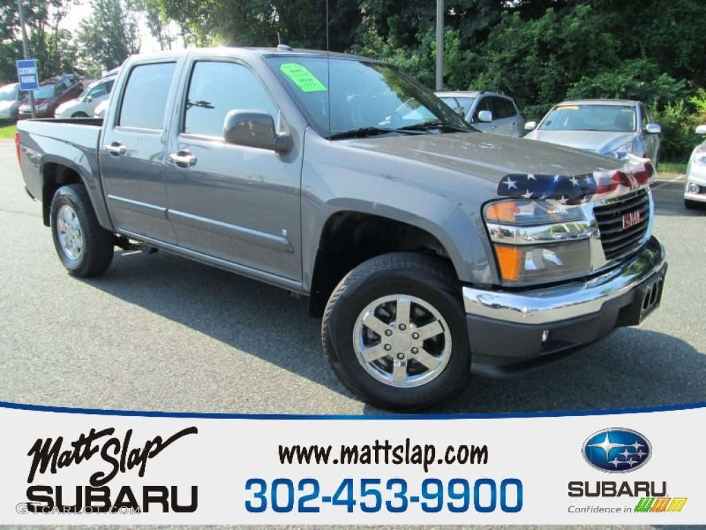 2009 Canyon SLE Crew Cab 4x4 - Dark Steel Gray Metallic / Ebony photo #1