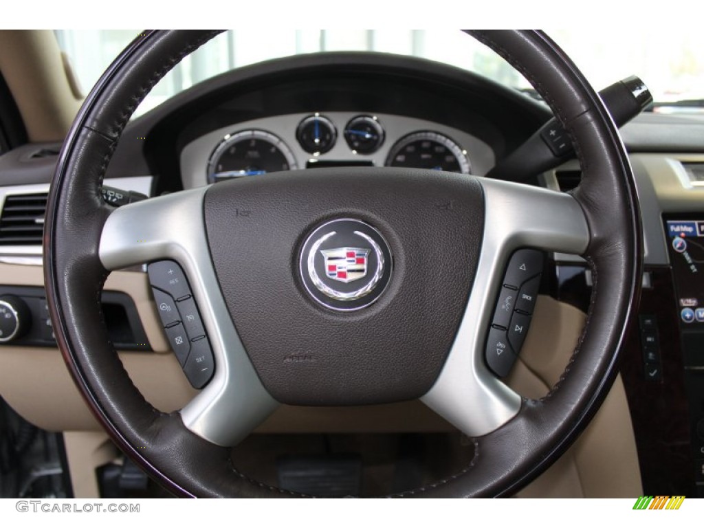 2013 Cadillac Escalade Luxury Cashmere/Cocoa Steering Wheel Photo #83620533