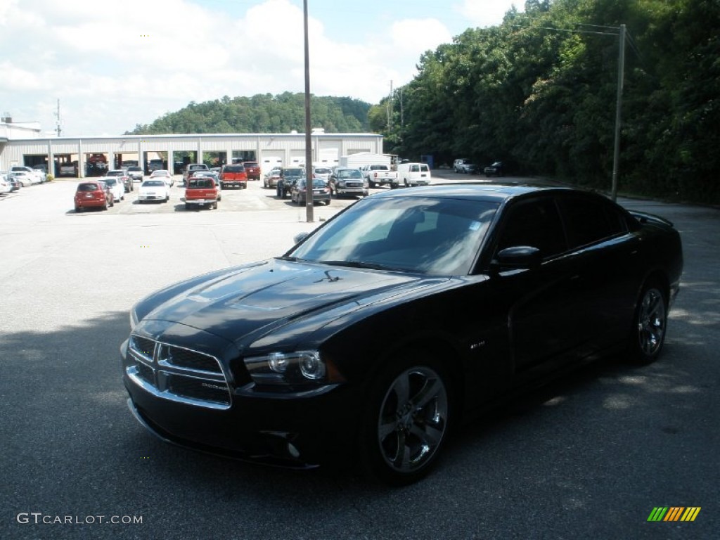 2012 Charger R/T - Pitch Black / Black photo #13