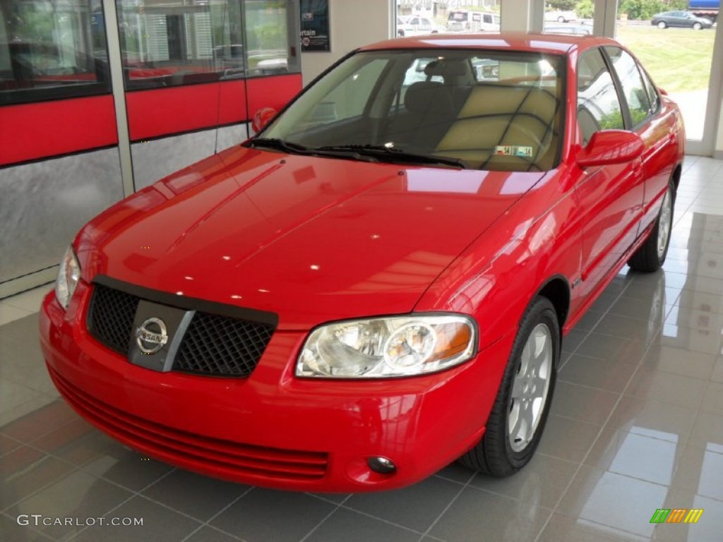 2006 Sentra 1.8 S Special Edition - Code Red / Charcoal photo #1
