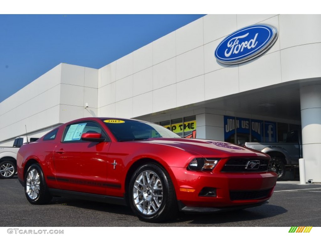 2012 Mustang V6 Premium Coupe - Red Candy Metallic / Charcoal Black photo #1