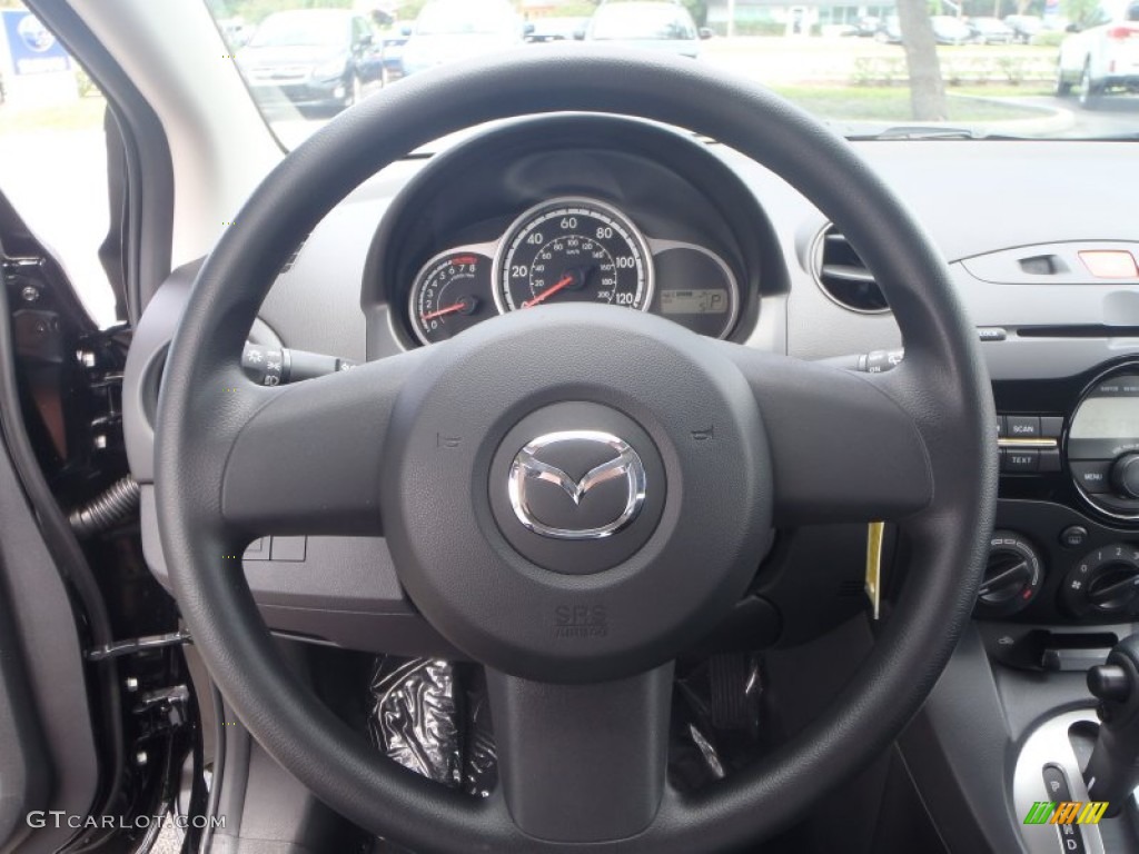 2013 Mazda MAZDA2 Sport Black Steering Wheel Photo #83625982
