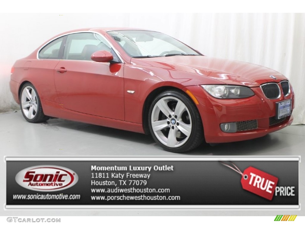 2007 3 Series 335i Coupe - Crimson Red / Saddle Brown/Black photo #1