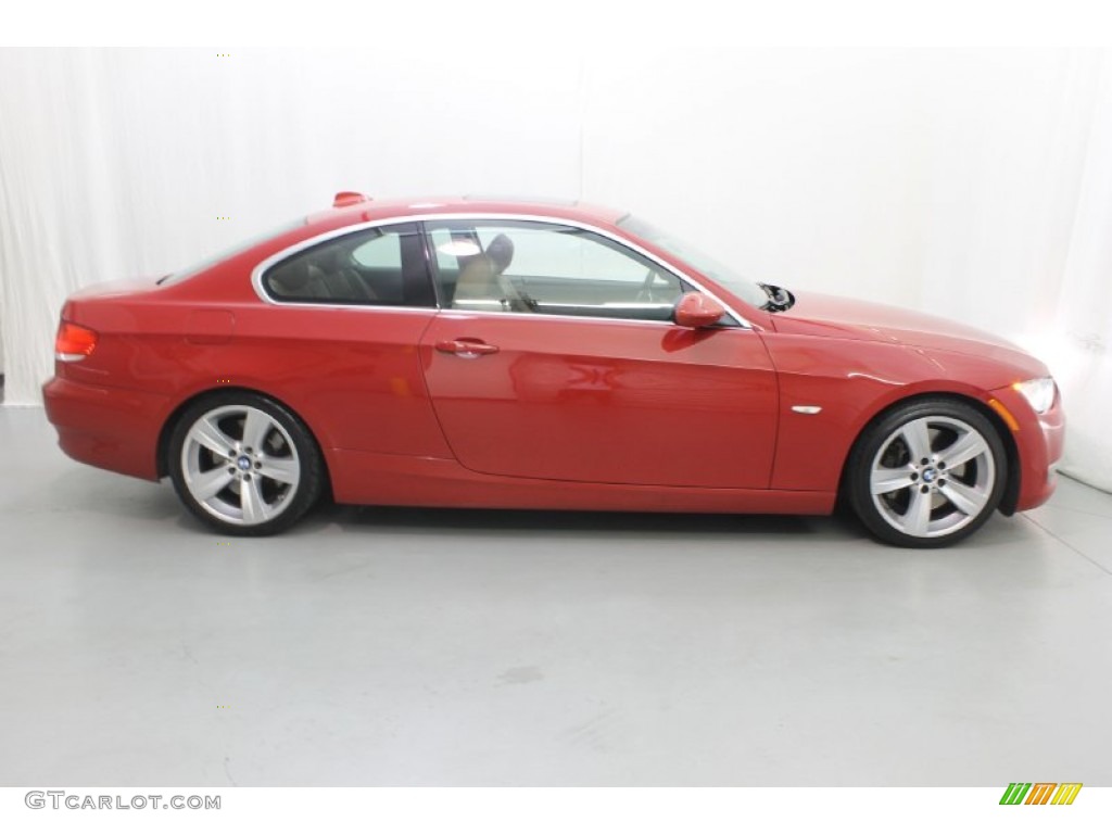 2007 3 Series 335i Coupe - Crimson Red / Saddle Brown/Black photo #4