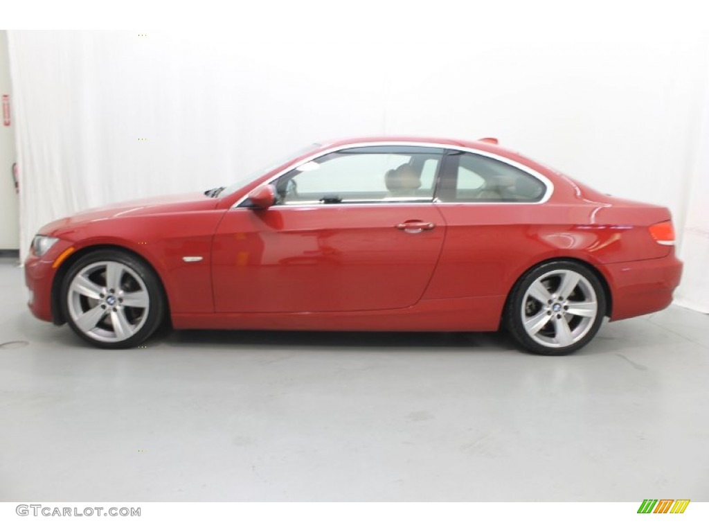 2007 3 Series 335i Coupe - Crimson Red / Saddle Brown/Black photo #9