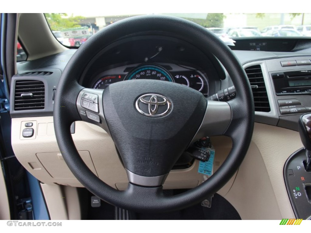 2009 Toyota Venza I4 Ivory Steering Wheel Photo #83631928