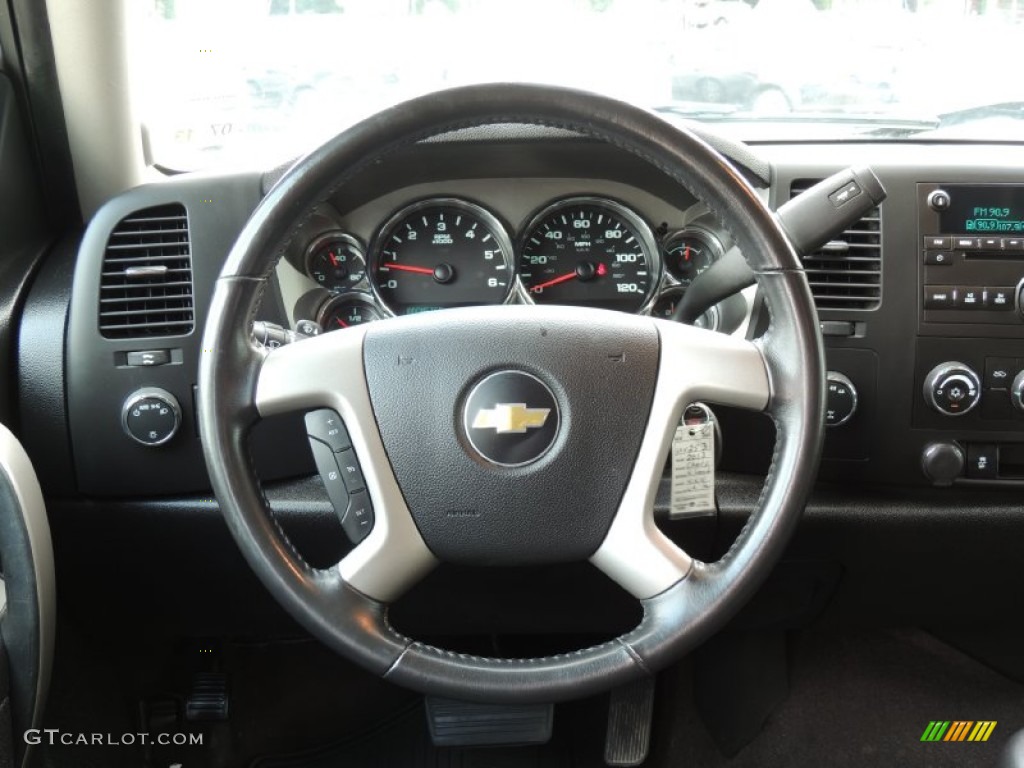 2013 Chevrolet Silverado 1500 LT Crew Cab 4x4 Ebony Steering Wheel Photo #83634949