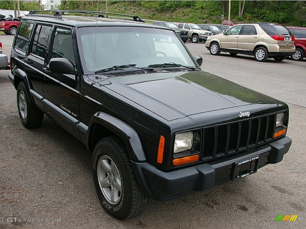 2000 Cherokee Sport 4x4 - Black / Agate Black photo #9