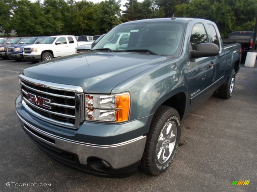 2013 Sierra 1500 SLE Extended Cab 4x4 - Stealth Gray Metallic / Ebony photo #1