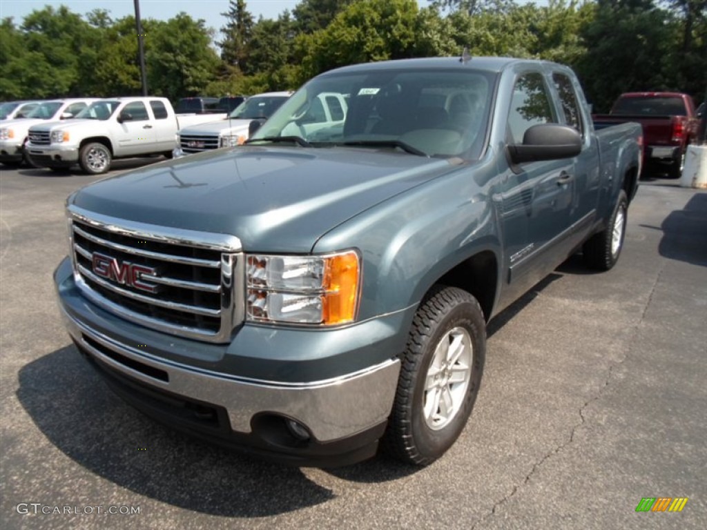 2013 Sierra 1500 SLE Extended Cab 4x4 - Stealth Gray Metallic / Ebony photo #1