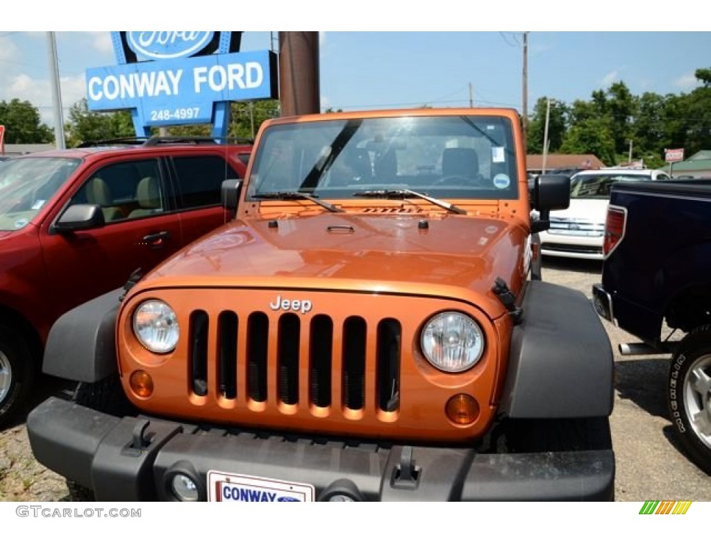 2011 Wrangler Sport 4x4 - Mango Tango Pearl / Black photo #2