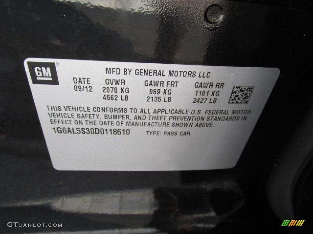 2013 Cadillac ATS 3.6L Premium AWD Info Tag Photo #83642878