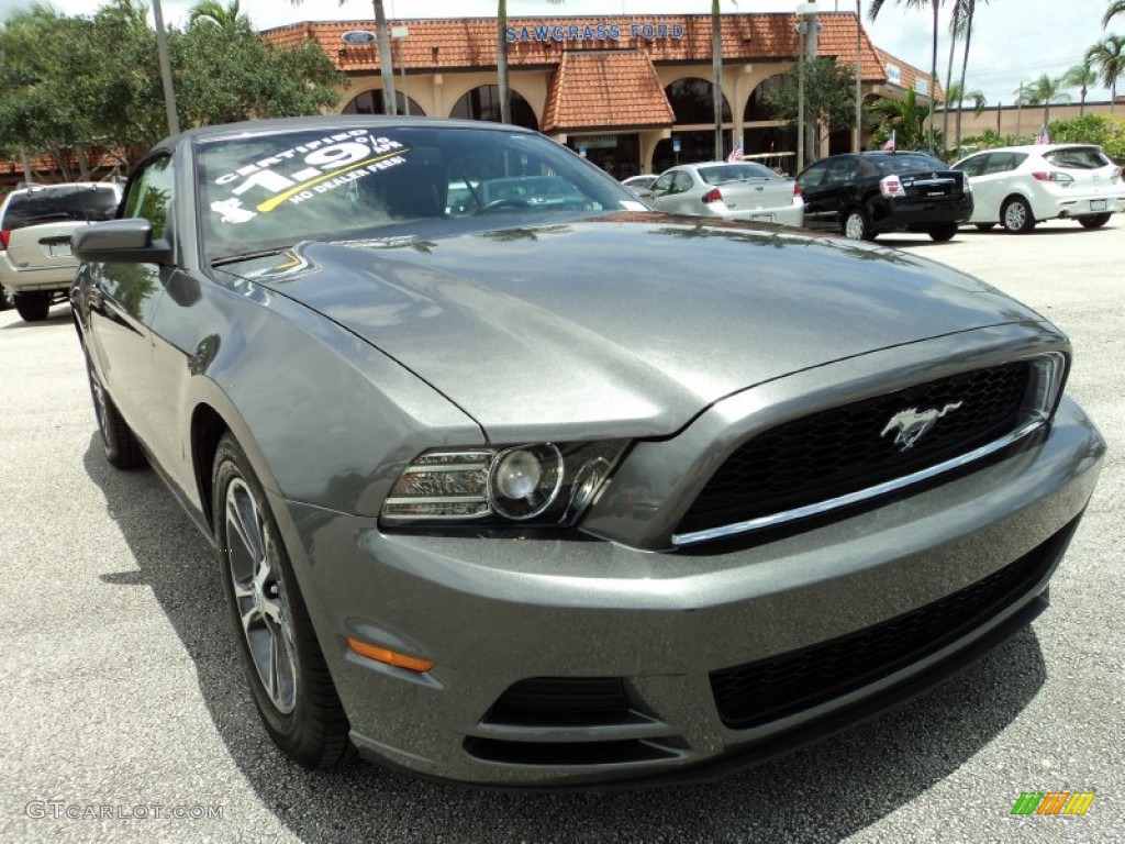 2013 Mustang V6 Premium Convertible - Sterling Gray Metallic / Charcoal Black photo #2