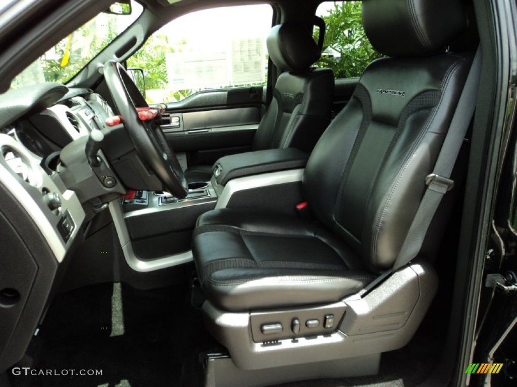 Raptor Black Leather/Cloth Interior 2012 Ford F150 SVT Raptor SuperCrew 4x4 Photo #83648110