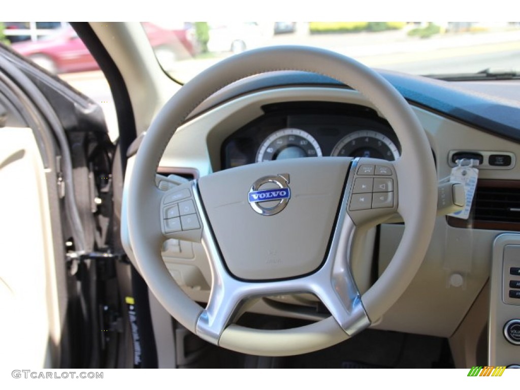2010 Volvo S80 T6 AWD Sandstone Steering Wheel Photo #83648233