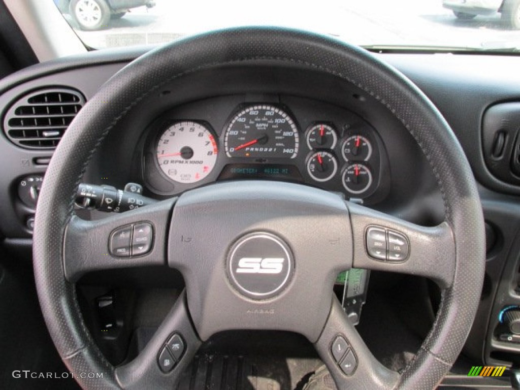 2008 Chevrolet TrailBlazer SS 4x4 Ebony Steering Wheel Photo #83648977