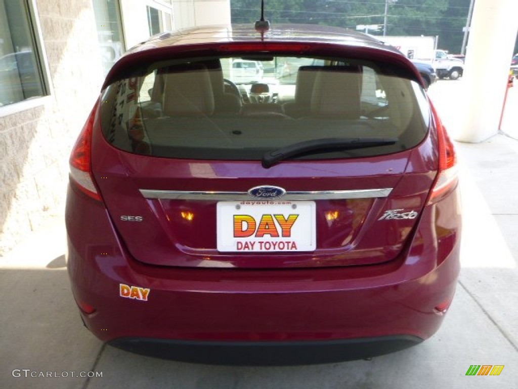 2011 Fiesta SES Hatchback - Bright Magenta Metallic / Plum/Charcoal Black Leather photo #3
