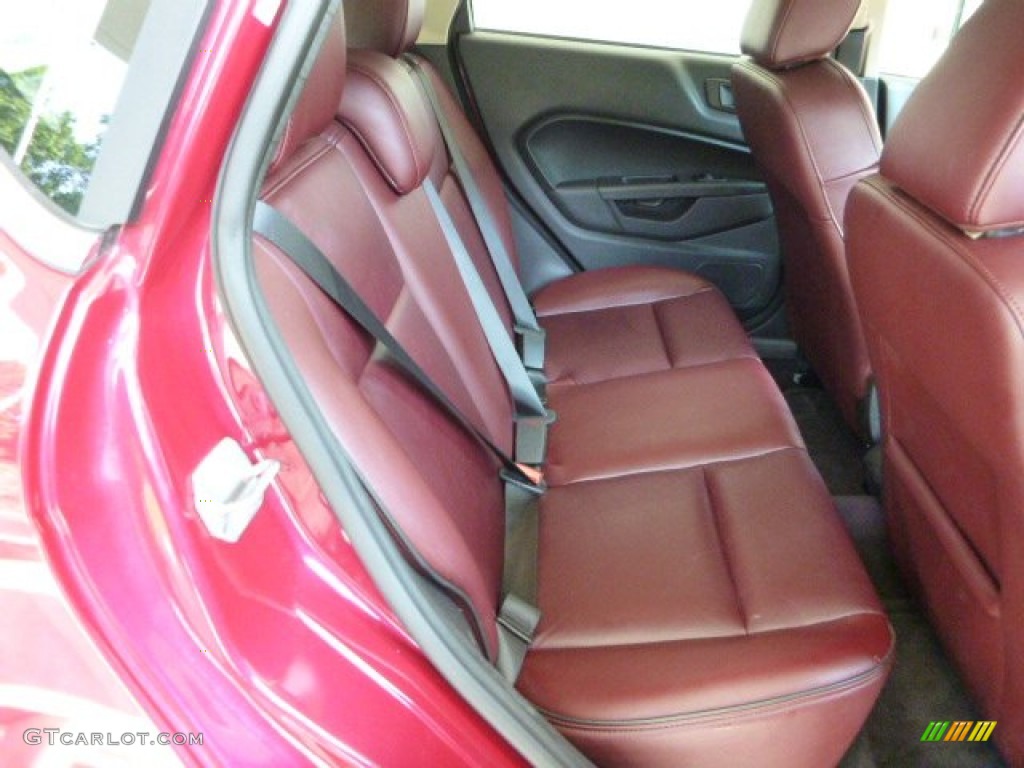 Plum/Charcoal Black Leather Interior 2011 Ford Fiesta SES Hatchback Photo #83649676