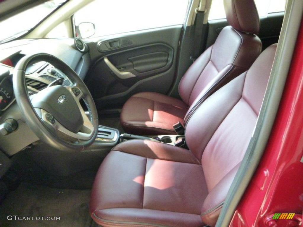 Plum/Charcoal Black Leather Interior 2011 Ford Fiesta SES Hatchback Photo #83649697