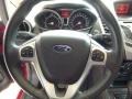 2011 Ford Fiesta Plum/Charcoal Black Leather Interior Steering Wheel Photo