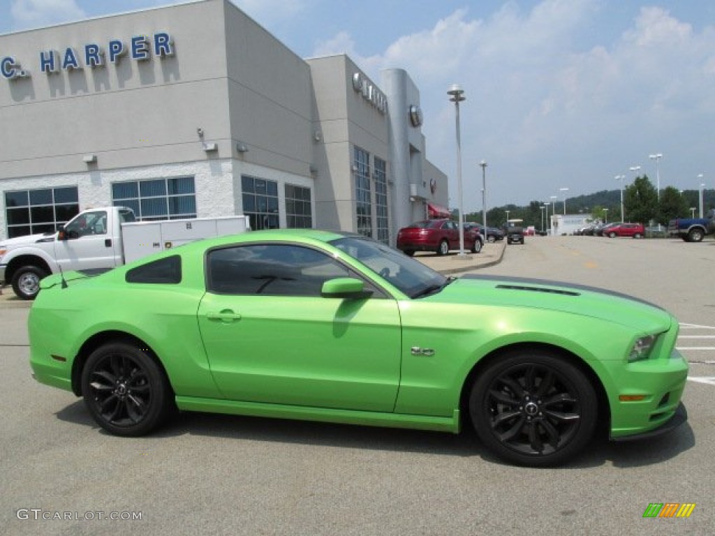 2013 Mustang GT Premium Coupe - Gotta Have It Green / Charcoal Black photo #2