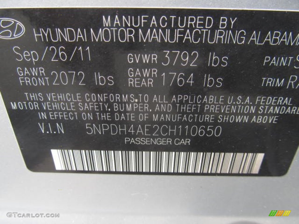 2012 Elantra GLS - Silver / Gray photo #19