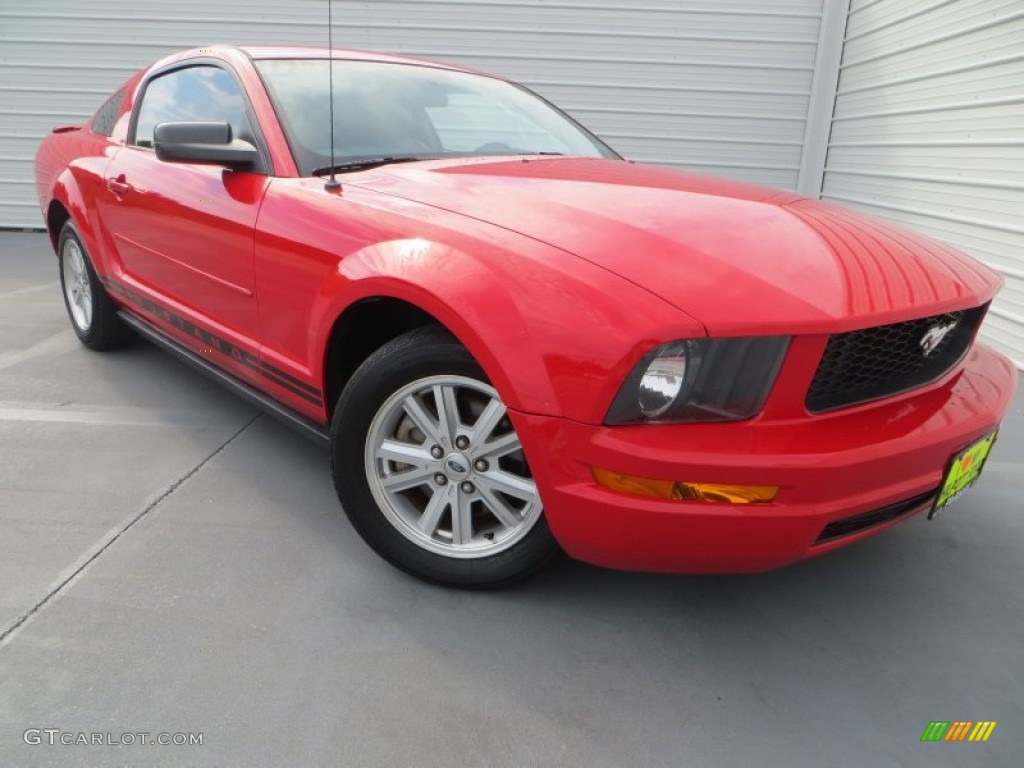 2007 Mustang V6 Premium Coupe - Torch Red / Light Graphite photo #2