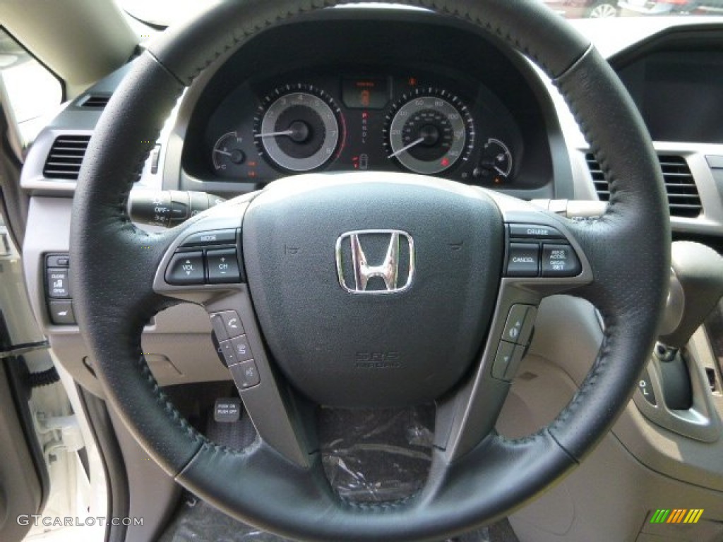 2014 Honda Odyssey Touring Elite Truffle Steering Wheel Photo #83654446