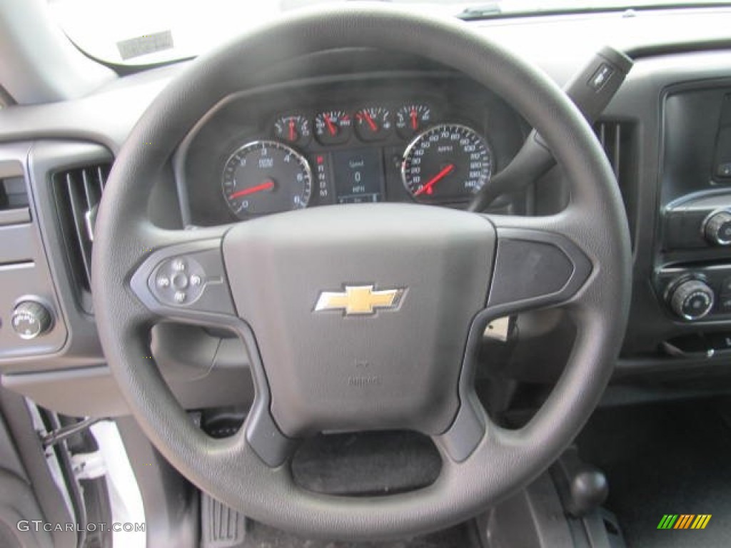 2014 Chevrolet Silverado 1500 WT Crew Cab 4x4 Jet Black/Dark Ash Steering Wheel Photo #83655190