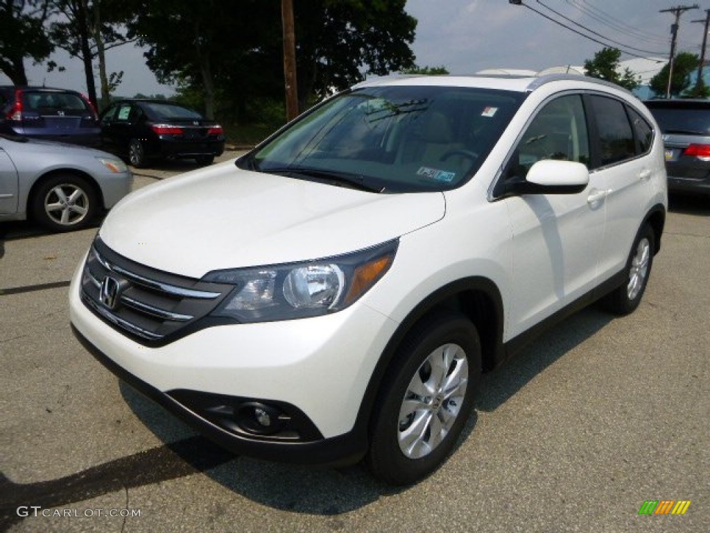 2013 CR-V EX-L AWD - White Diamond Pearl / Beige photo #7