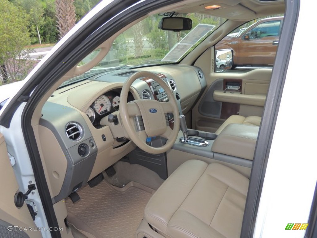 2006 F150 Lariat SuperCrew - Oxford White / Tan photo #4