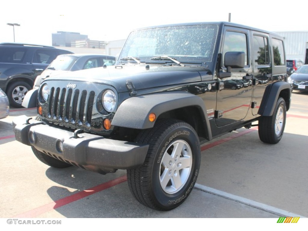 2012 Wrangler Unlimited Sport 4x4 - Black Forest Green Pearl / Black photo #3