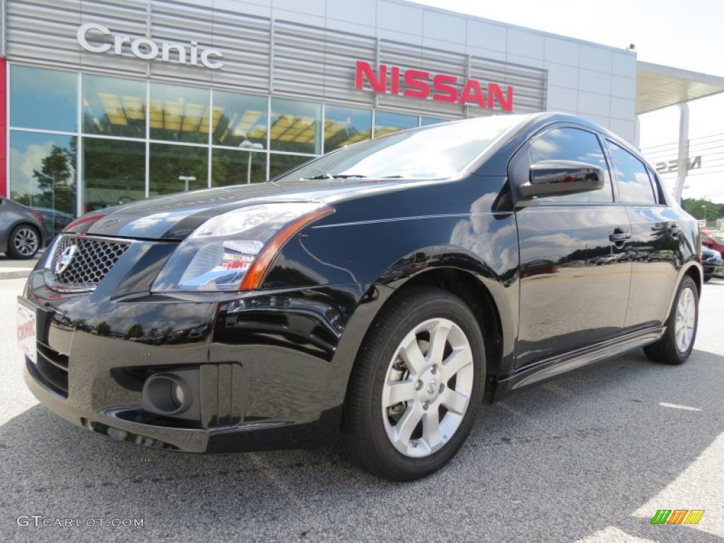 2012 Sentra 2.0 SR - Super Black / Beige photo #1