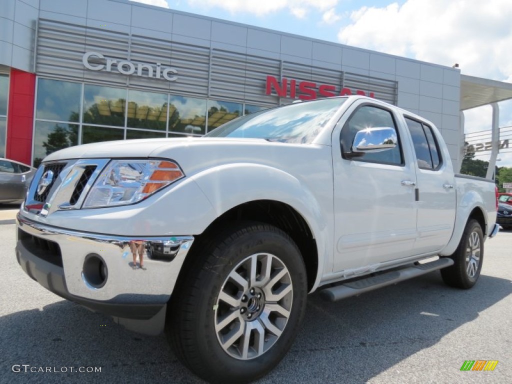 2013 Frontier SL Crew Cab - Glacier White / Beige photo #1