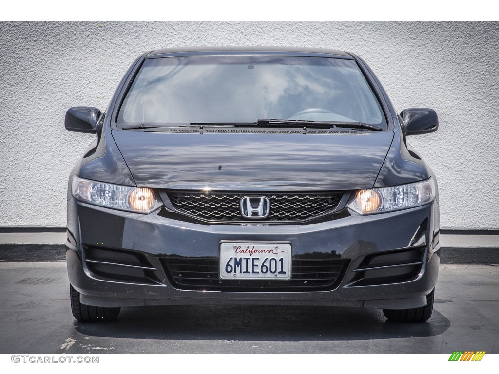 2010 Civic LX Coupe - Crystal Black Pearl / Gray photo #2