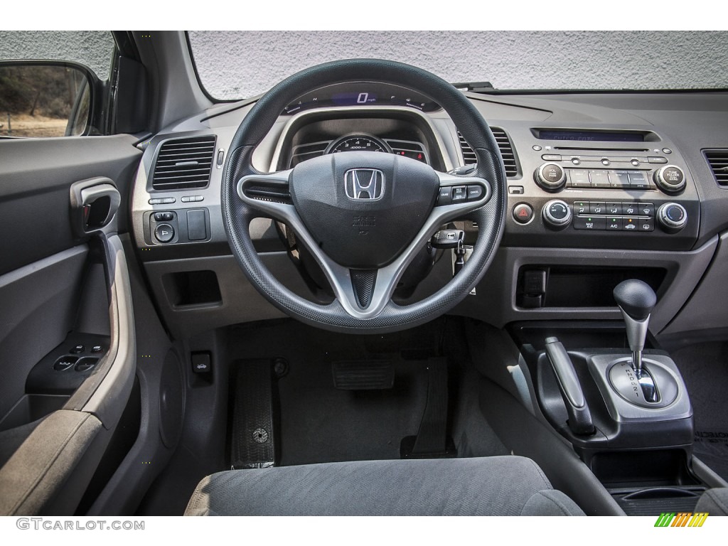 2010 Civic LX Coupe - Crystal Black Pearl / Gray photo #4