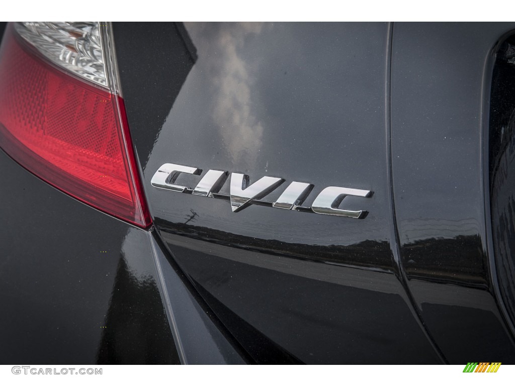 2010 Civic LX Coupe - Crystal Black Pearl / Gray photo #7