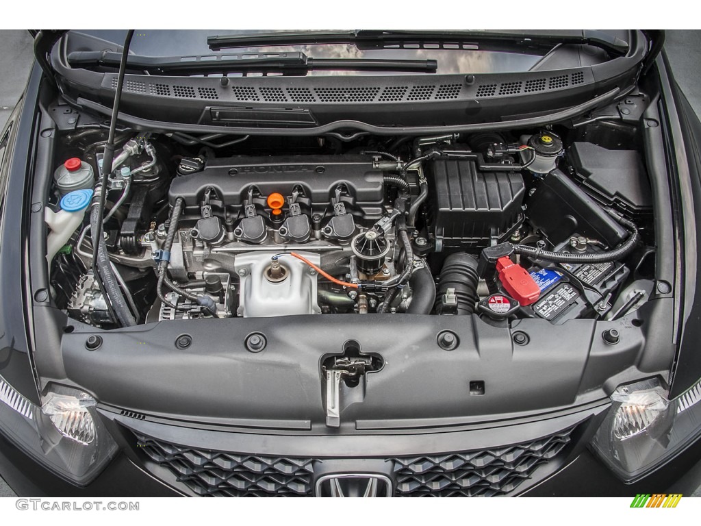 2010 Civic LX Coupe - Crystal Black Pearl / Gray photo #9