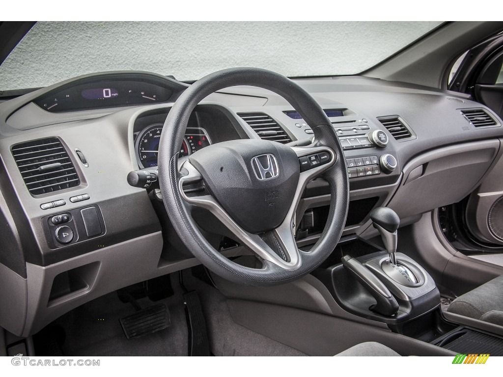 2010 Civic LX Coupe - Crystal Black Pearl / Gray photo #16