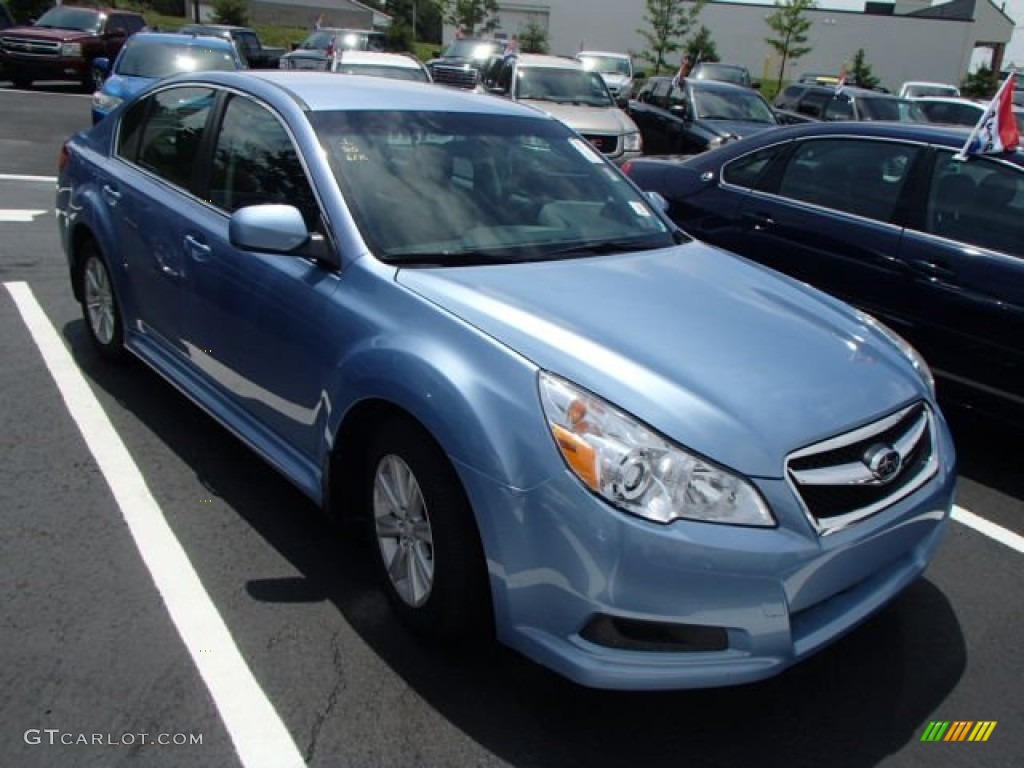 2010 Legacy 2.5i Premium Sedan - Sky Blue Metallic / Off Black photo #1