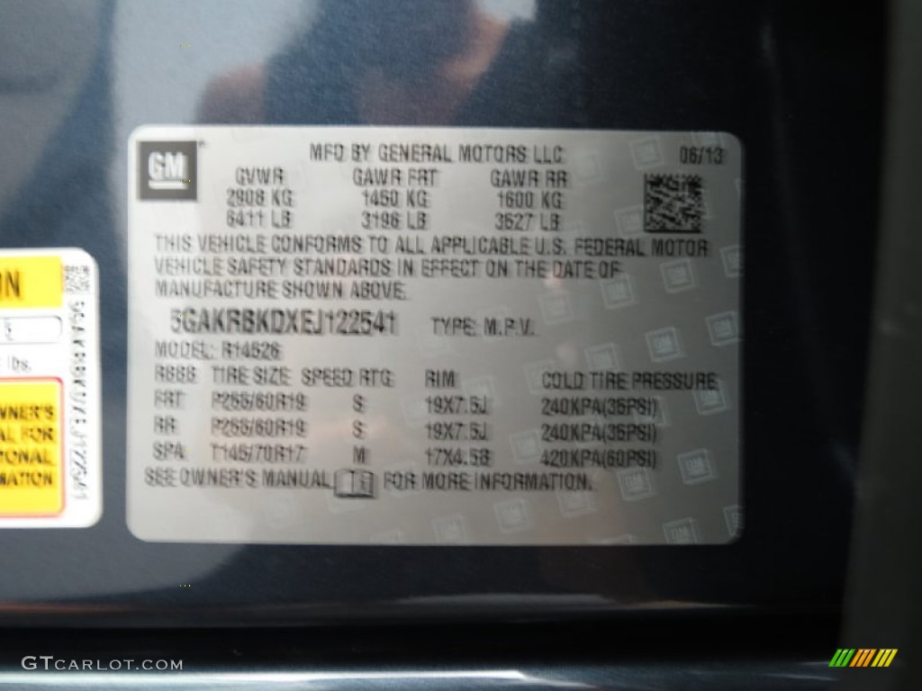2014 Enclave Leather - Atlantis Blue Metallic / Titanium photo #7