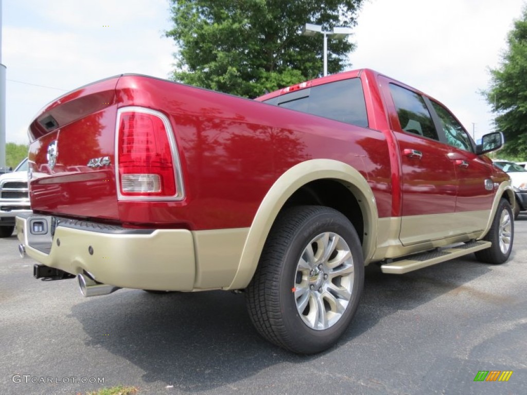 2013 1500 Laramie Longhorn Crew Cab 4x4 - Deep Cherry Red Pearl / Canyon Brown/Light Frost Beige photo #3
