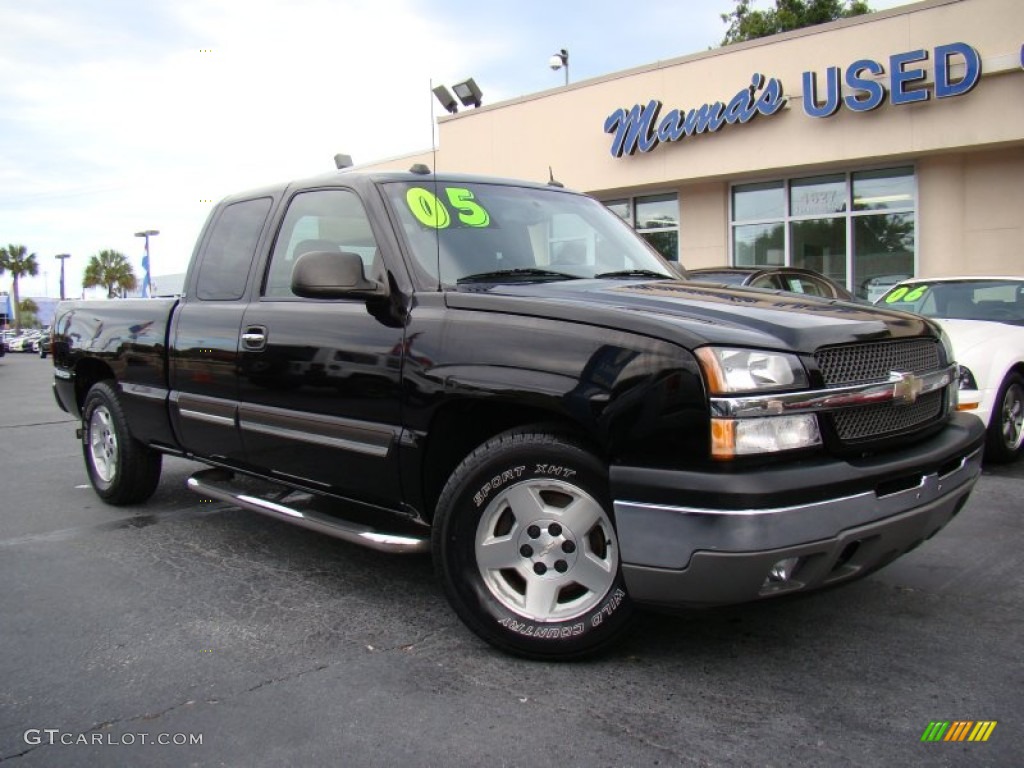 2005 Silverado 1500 LS Extended Cab - Black / Dark Charcoal photo #23