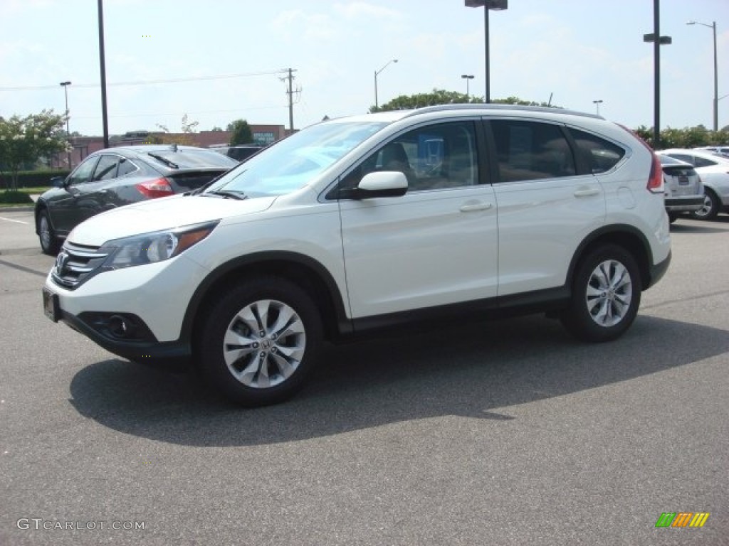 2012 CR-V EX-L - White Diamond Pearl / Beige photo #2