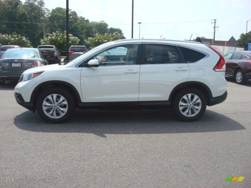 2012 CR-V EX-L - White Diamond Pearl / Beige photo #3