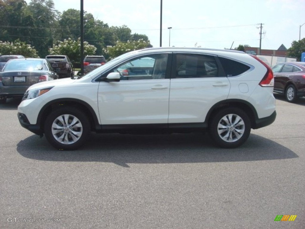 2012 CR-V EX-L - White Diamond Pearl / Beige photo #3