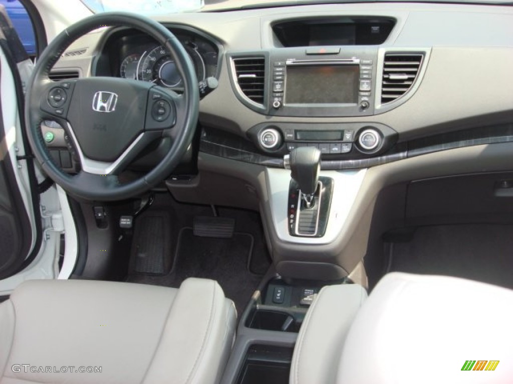 2012 CR-V EX-L - White Diamond Pearl / Beige photo #14